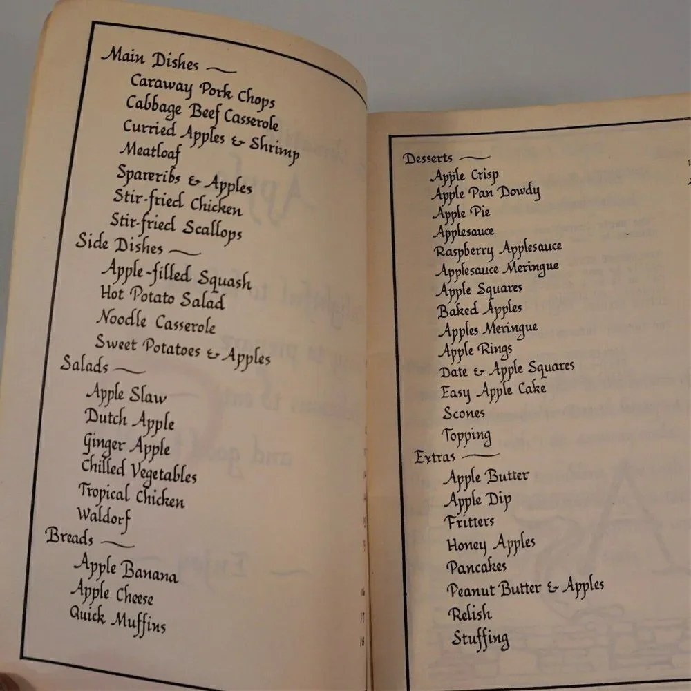Apple Recipes Cookbook Dishes Salad Dessert Calligraphy Recipes Appleridge Stone